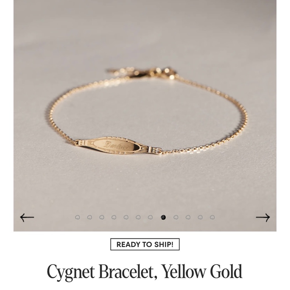 Cygnet Bracelet, Real 14k Yellow Gold
